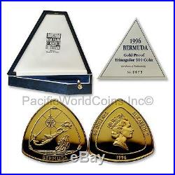 Bermuda 1996 Bermuda Triangle $180 Gold Proof Coin with Box & COA SKU#7086