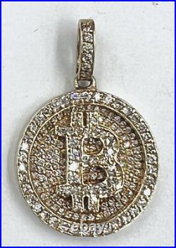 Bit Coin Crypto 14K Solid Gold & Diamond Pendant Charm (Tanamanay) 3.2K TW