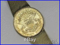 Bueche-Girod 18k-22k Gold 17 Jewel Watch 1904 $20 US Gold Coin 76.7 grams 15914