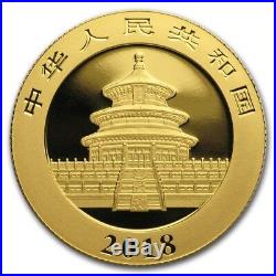 CH/GEM BU 2018 8 Gram Gold Chinese Panda Coin