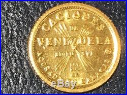 Caciques De Venezuela Siglo Xv1 Ley 900 Gold Token Coin Mara