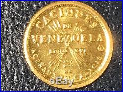 Caciques De Venezuela Siglo Xv1 Ley 900 Gold Token Coin Mara