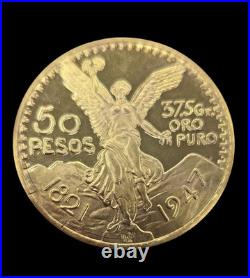 Centenario Coin Custom 10k Solid Yellow Gold 50 Pesos 1947 Mexico Mexican Coin Centenario Coin Custom 10k Solid Yellow Gold 50 Pesos 1947 Mexico Mexican Coin
