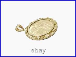 Centenario Coin Custom Solid Yellow 10k Gold 50 Pesos 1947 Mexico Mexican Coin