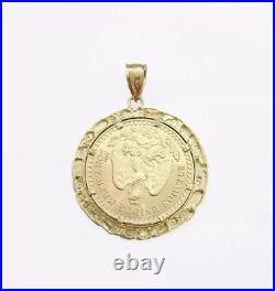 Centenario Coin Custom Solid Yellow 10k Gold 50 Pesos 1947 Mexico Mexican Coin