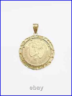 Centenario Coin Custom Solid Yellow 10k Gold 50 Pesos 1947 Mexico Mexican Coin