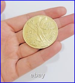 Centenario Coin Custom Solid Yellow 10k Gold 50 Pesos 1947 Mexico Mexican Coin Centenario Coin Custom Solid Yellow 10k Gold 50 Pesos 1947 Mexico Mexican Coin