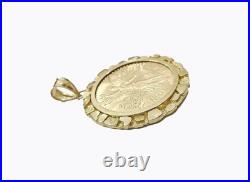 Centenario Coin Custom Solid Yellow 10k Gold 50 Pesos 1947 Mexico Mexican Coin
