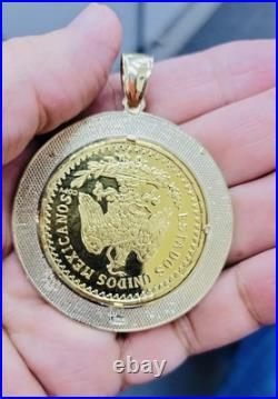 Centenario Coin Custom Solid Yellow 10k Gold 50 Pesos 1947 Mexico Mexican Coin