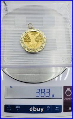 Centenario Coin Custom Solid Yellow 10k Gold 50 Pesos 1947 Mexico Mexican Coin
