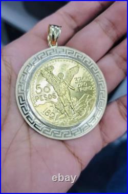 Centenario Coin Custom Solid Yellow 10k Gold 50 Pesos 1947 Mexico Mexican Coin