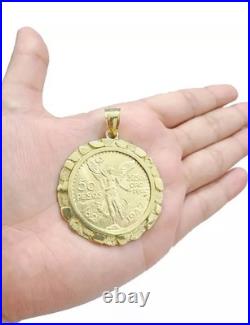 Centenario Coin Custom Solid Yellow 10k Gold 50 Pesos 1947 Mexico Mexican Coin
