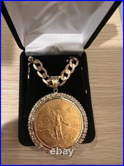 Centenario Mexican Real Gold 1923 SOLID REAL 22kt With Pendent & Goldchain. 14kt Centenario Mexican Real Gold 1923 SOLID REAL 22kt With Pendent & Goldchain. 14kt