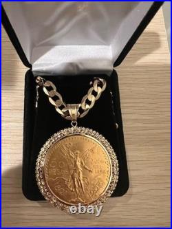 Centenario Mexican Real Gold 1923 SOLID REAL 22kt With Pendent & Goldchain. 14kt Centenario Mexican Real Gold 1923 SOLID REAL 22kt With Pendent & Goldchain. 14kt