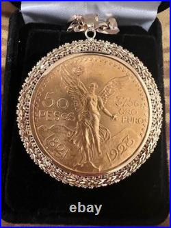 Centenario Mexican Real Gold 1923 SOLID REAL 22kt With Pendent & Goldchain. 14kt Centenario Mexican Real Gold 1923 SOLID REAL 22kt With Pendent & Goldchain. 14kt