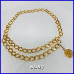 Chanel Gold Metal Double Chain Coin Belt Vintage 1607-100-22520