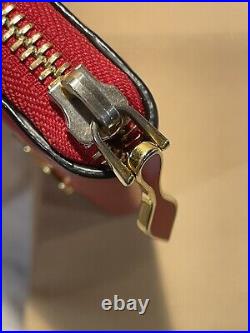 Christian Louboutin Panettone Zip Around Coin Wallet Red/Gold- Made in Italy