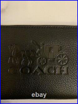 Coach Jes Large Phone Wallet With Horse And Carriage Style No. F75908 Black/Gold