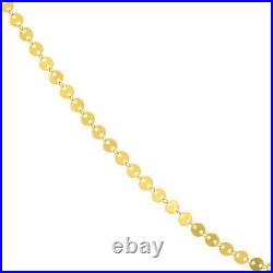 Coin Disc Chain Adjustable Minimalist Sparkle Necklace Women Solid 14K Real Gold