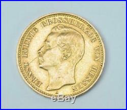 Coin Münze 20 Mark Ernst Ludwig Grossherzog von Hessen 1908 A Jäger 226