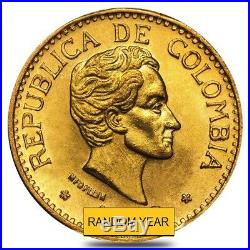 Colombia Gold 5 Pesos Coin Avg Circ AGW. 2355 oz (1919-1930, Random)
