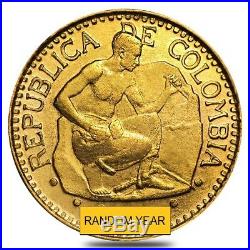 Colombia Gold 5 Pesos Coin Avg Circ AGW. 2355 oz (1919-1930, Random)