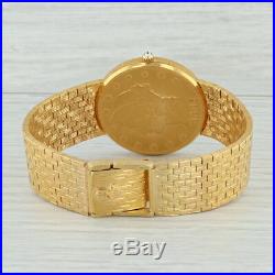 Corum 1882 US $20 Double Eagle Coin Watch 18k Gold Band Diamond Quartz Men's