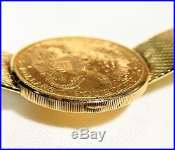Corum 1904 24k / 18k Twenty Dollars $20D Gold Coin Watch Manual wind Flip up lid