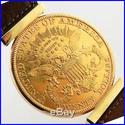Corum $20 Dollars Liberty Coin 18K Solid Gold Mechanical Flip Case Watch 34.5mm