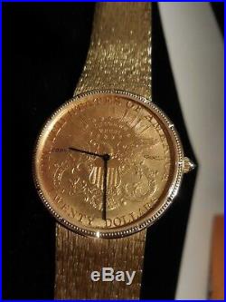Corum $20 Gold Coin Watch With 18k Gold Mesh Bank