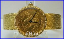 Corum $5 Liberty Head Gold 22k Coin 18k (. 750) Band Wristwatch AUTHENTIC! F151