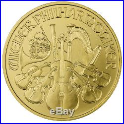 Daily Deal! Random Date Austria 1 oz Gold Philharmonic 100 GEM BU Coin SKU53008