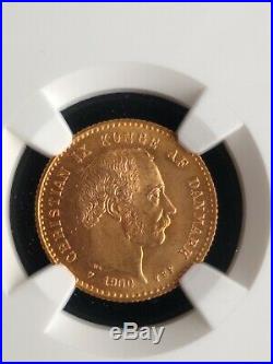 Denmark Rare Lot 5 X Solid Gold Coins 21.6 Kt Scarce Mintage 31.36gr Ngc Ms64