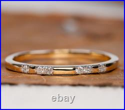 Diamond Stacking Ring, Engagement & Wedding Ring Stackable 18K Solid Gold Ring