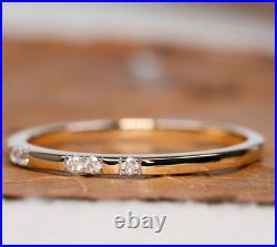 Diamond Stacking Ring, Engagement & Wedding Ring Stackable 18K Solid Gold Ring