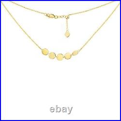 Disk Choker Necklace 14K Solid Gold Minimalist Adjustable Coin Chain Necklace