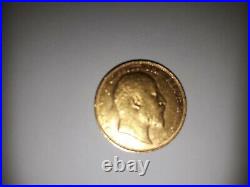Edward V11 1910 Full Sovereign Coin 22ct Solid Gold 8 Grams