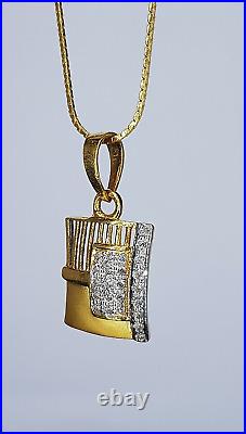 Elegant Look 22K Gold Pendant Classy Design Square Solid Gold Pendant Hallmark