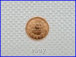 Estados Unidos Maxicanos 1945 Dos Pesos Solid Gold Coin 1.6 grams 13 mm
