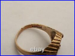 Fab Solid 9ct Gold Mexicanos Unidos Coin Pinky Ring Size O 17.58mm 3.8 Grams