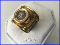 Fine Estate18k Solid Gold Ancient Roman Coin Ring by Nino Veruti