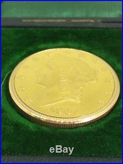 Fine & Rare 18K Gold Omega Coin Watch. Lady Liberty 20 dollars US Coin c1904