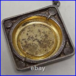 Fine Silver 18k Gold Plate Ancient Coin Pendant Necklace Roman Emperor