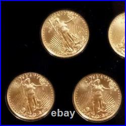 Five United States Gold Vault $5 Solid 1/10 Oz Gold American Eagle Coins. 2017