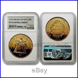 France 1978 PieFort KM-P620 50 Francs Gold Coin NGC PF65 UC SKU#7099