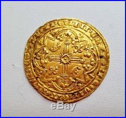 France Medieval Rare Gold French Coin Of The Middle Ages 1364-1380 Charles V