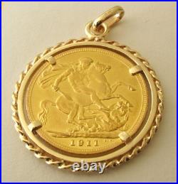 GENUINE SOLID 9K 9ct YELLOW GOLD HALF SOVEREIGN COIN HOLDER PENDANT
