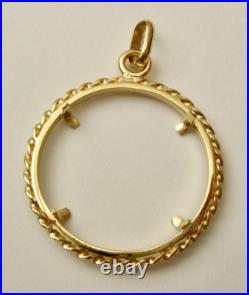 GENUINE SOLID 9K 9ct YELLOW GOLD HALF SOVEREIGN COIN HOLDER PENDANT
