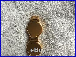 GIANNI VERSACE Medusa Coin Bracelet Watch, Black, Dial 24K Gold Plated Beauty