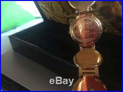 GIANNI VERSACE Medusa Coin Bracelet Watch, Black, Dial 24K Gold Plated Beauty